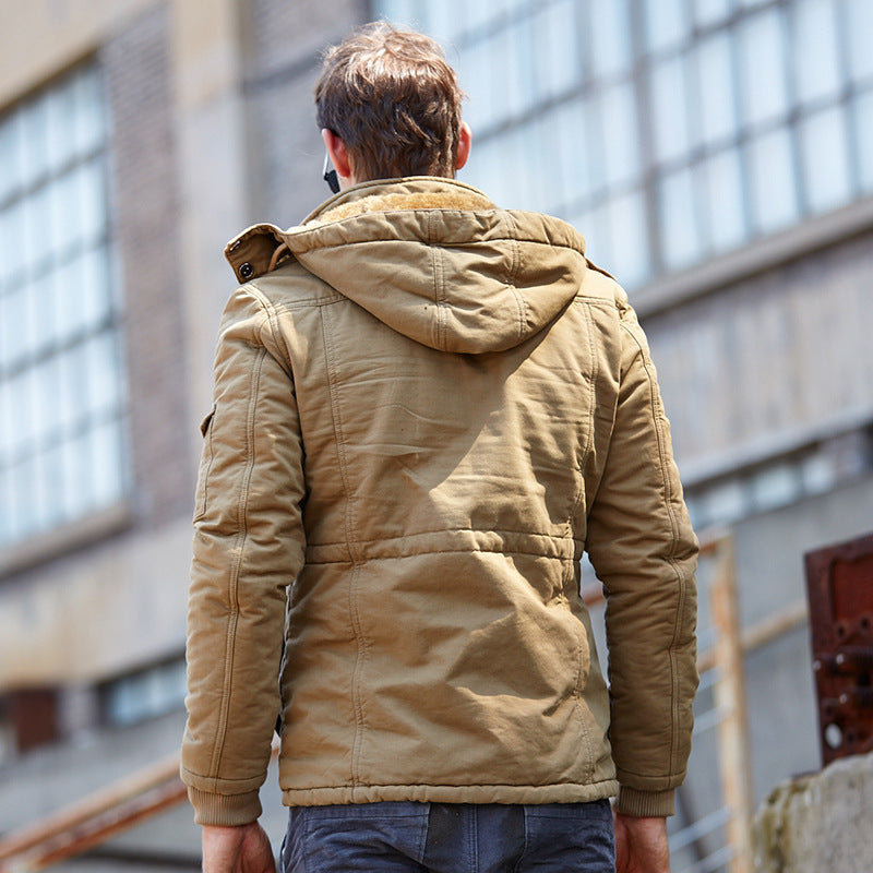 Men's Robustly Crafted Field Jacket with Hood Drawstring and Multi-Pockets Mune Fashion