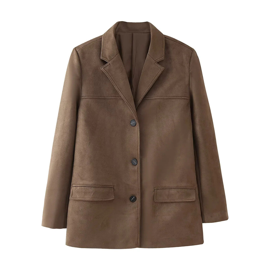 Women's nan kastiger Velvet blazer with lapel collar and patch pockets Mune Fashion