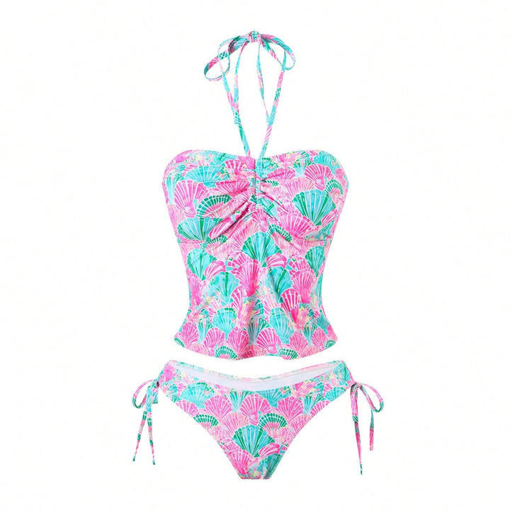 Women's bandeau bikini with playful shell pattern and adjustable straps Mune Fashion