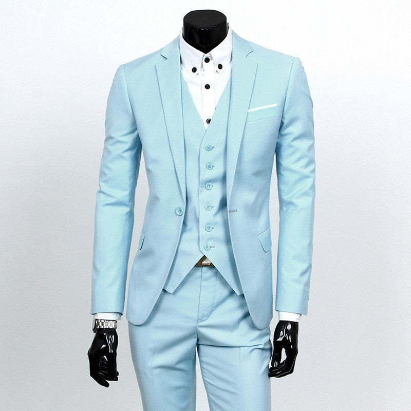 Men's slim three-piece business suit with waistcoat Mune Fashion