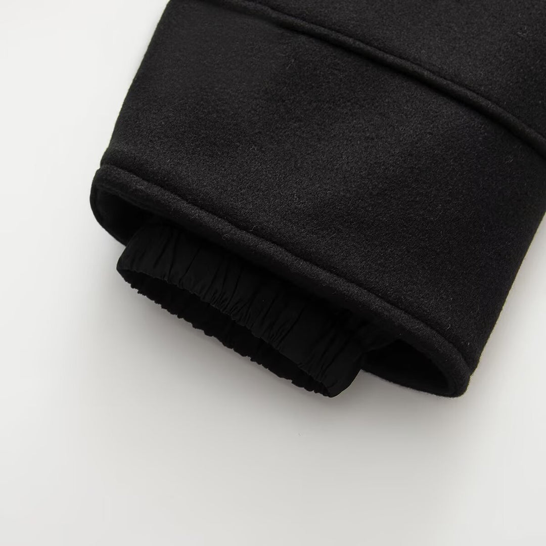 Ladies Oversized Coat with High Stand-up Collar and Continuous Button Placket Mune Fashion