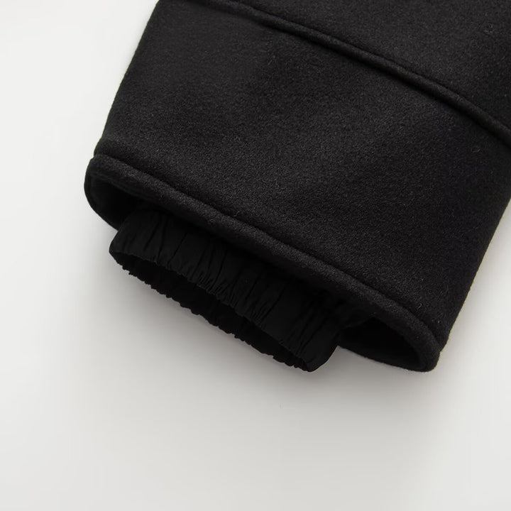 Ladies Oversized Coat with High Stand-up Collar and Continuous Button Placket Mune Fashion