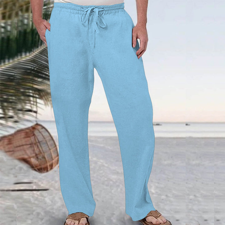 Men's soft lounge pants made of cotton jersey with elastic drawstring waistband and side pockets Mune Fashion