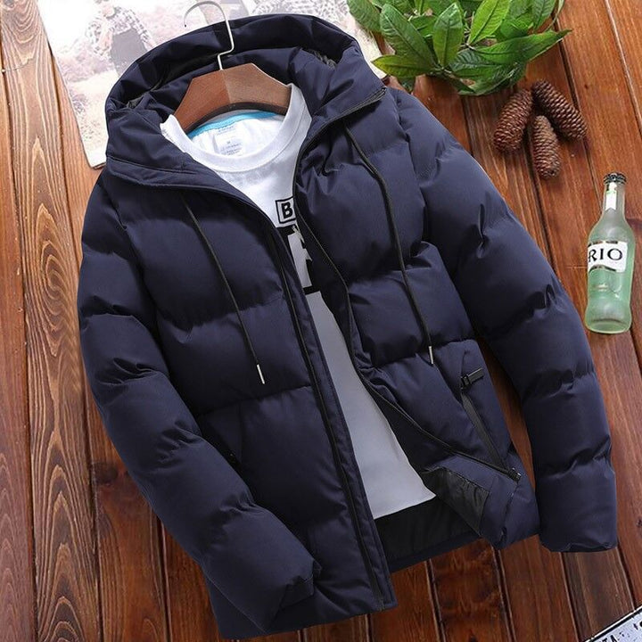 Men's padded hooded winter jacket with water-repellent outer shell and quilted insulation Mune Fashion