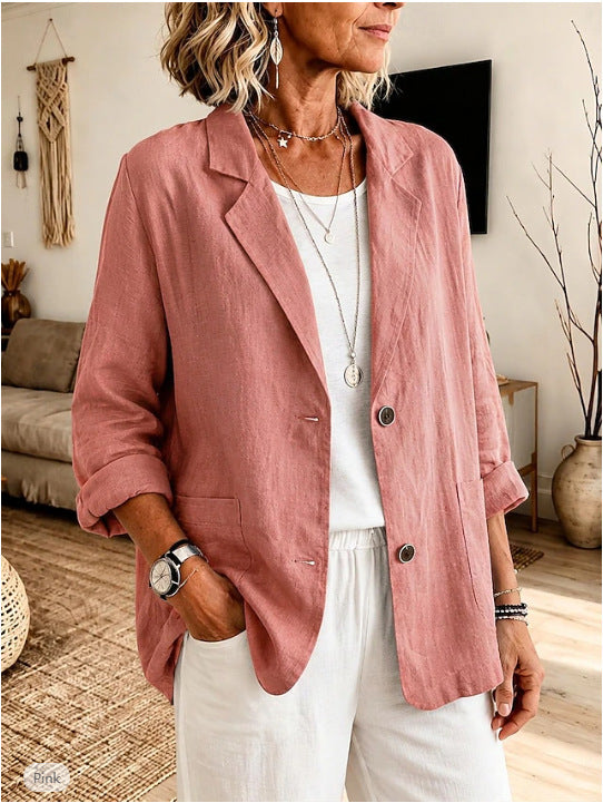 Ladies Lightweight and Elegant Linen Jacket Mune Fashion