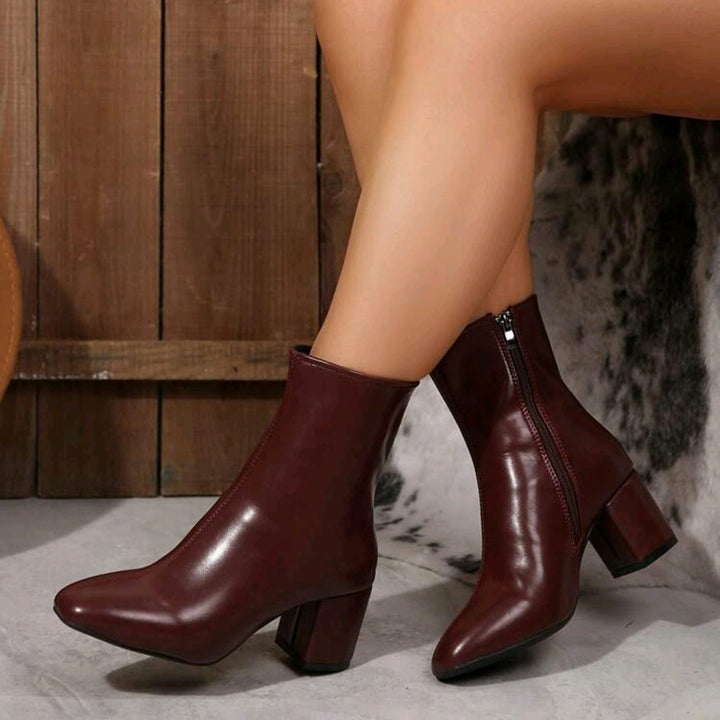 Women Elegant Block Heel Ankle Boots Mune Fashion 1787606100