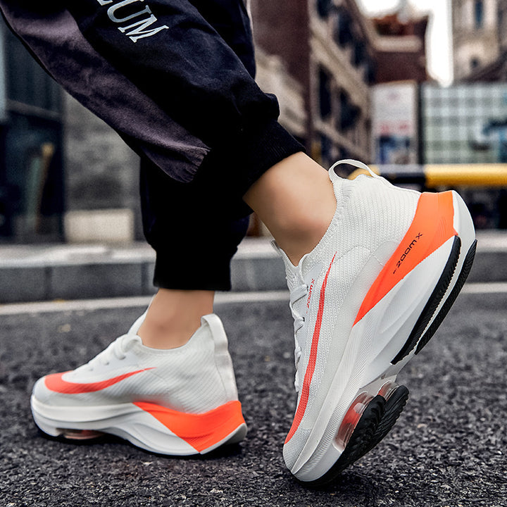 Unisex knitted sock running shoes with padded heel air chamber, reactive energy return midsole, and grippy rubber outsole Mune Fashion