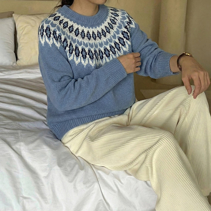 Women's Patterned Knit Sweater Mune Fashion