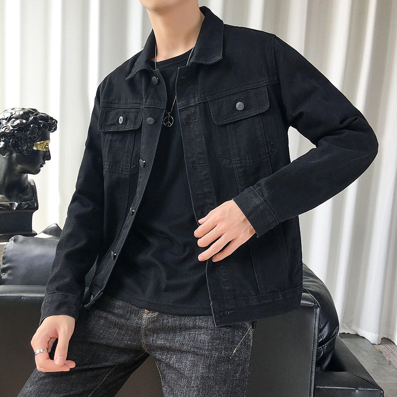 Men's Slim-Fit Denim Trucker Jacket in Overshirt Cut with Chest Flaps Mune Fashion