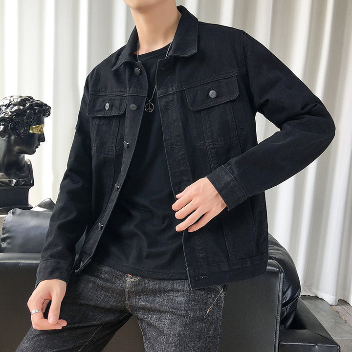 Men's Slim-Fit Denim Trucker Jacket in Overshirt Cut with Chest Flaps Mune Fashion