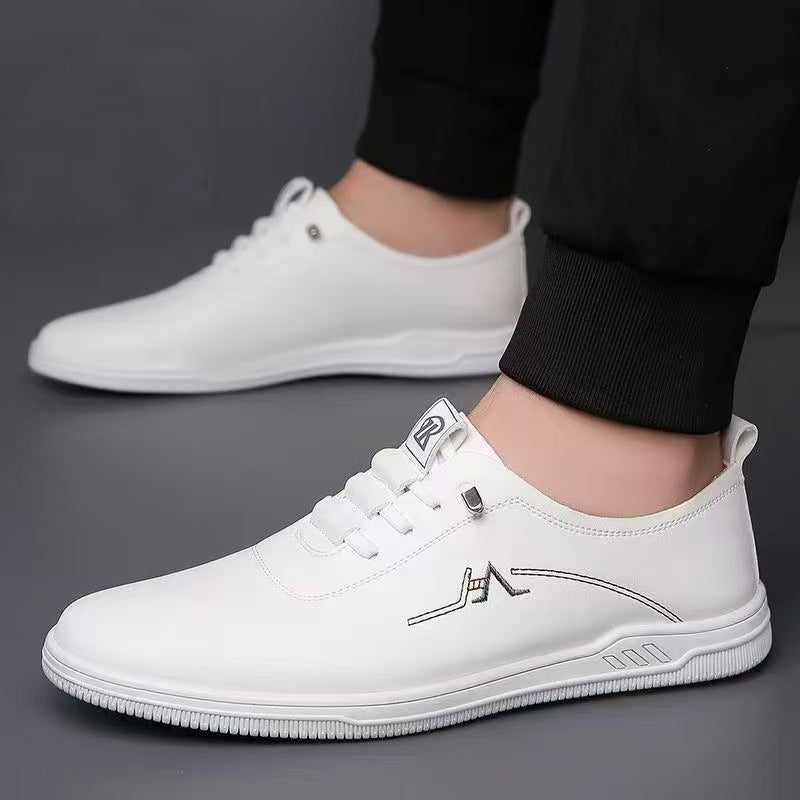 Men's Elegant Lightweight Lace-Up Casual Shoe with Leather Look Mune Fashion