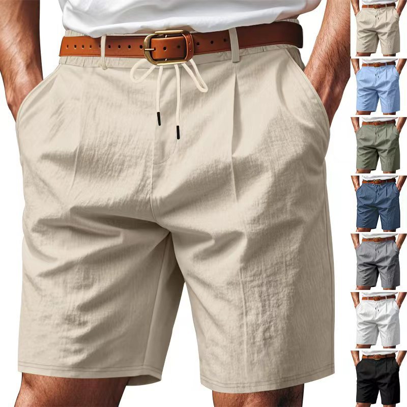 Men's knee-length lightweight functional shorts with elastic waistband, drawstring, and deep side pockets Mune Fashion