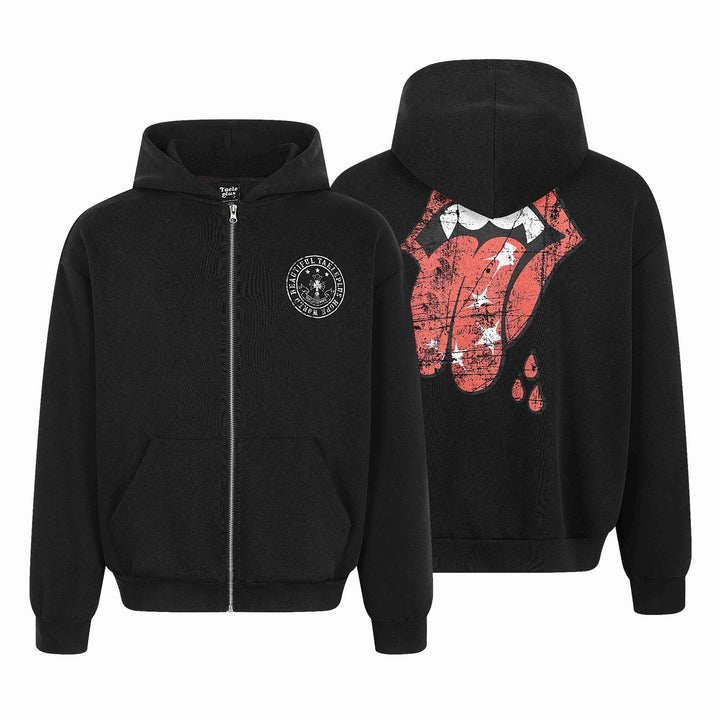 Unisex hooded zip jacket in oversized boxy cut with chest emblem Mune Fashion