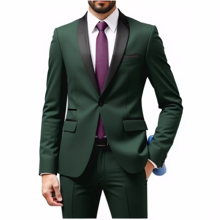 Men's Slim Fit Tuxedo with Shawl Collar and One-Button Jacket Mune Fashion
