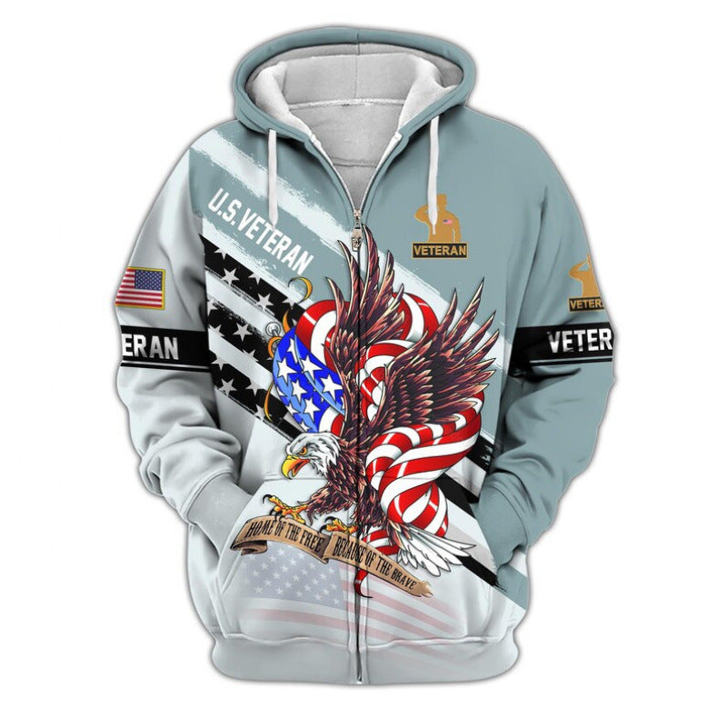 Men's hoodie with American veteran motif Mune Fashion