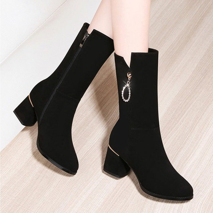 Women Elegant Ankle Boots with Glitter Detail Mune Fashion