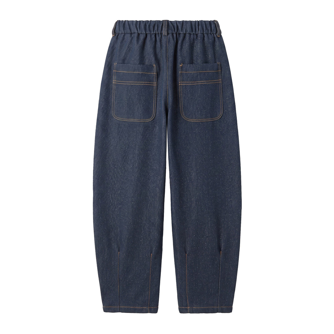 Women's High-waisted Wide Culotte Pants with Crease and Elastic Back Mune Fashion