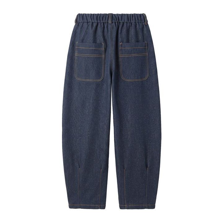 Women's High-waisted Wide Culotte Pants with Crease and Elastic Back Mune Fashion