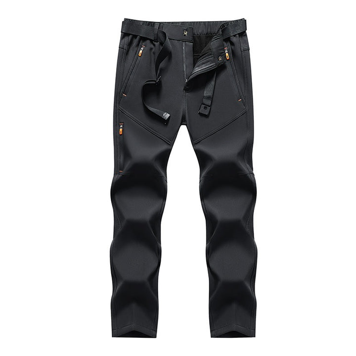 Men's technical softshell outdoor pants with pre-shaped knees, water-repellent zippers & integrated belt Mune Fashion