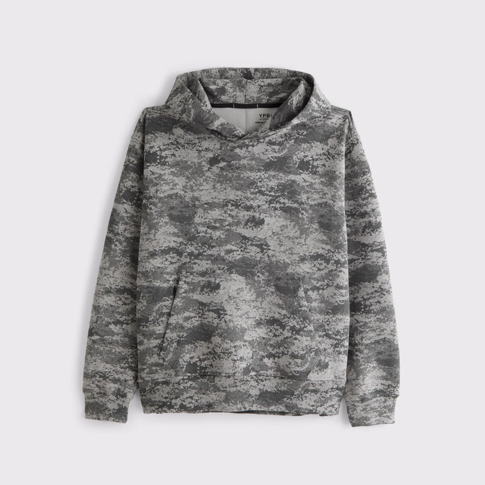 Unisex loose-fit hoodie sweatshirt with subtle leaf texture, double hood without drawstring and kangaroo pocket Mune Fashion