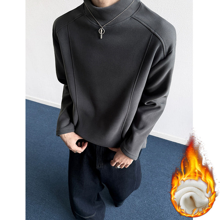 Men's Oversized Stand-Up Collar Sweatshirt with Raglan Sleeves and Subtle Gradient Mune Fashion