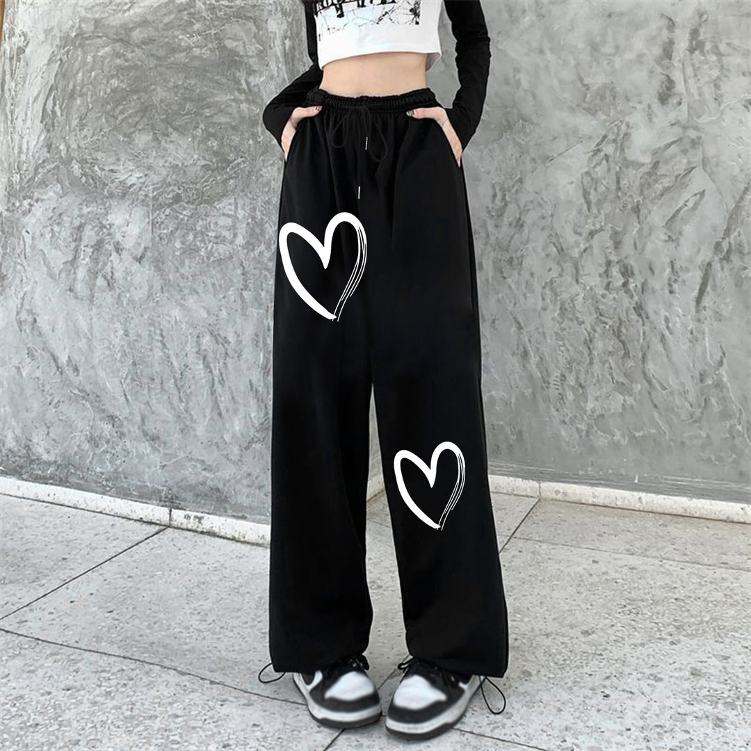 Women printed Relax joggers with drawstring elastic waistband and ribbed ankle cuffs Mune Fashion