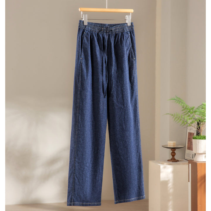 Women's wide jeans with elastic waistband and drawstring Mune Fashion