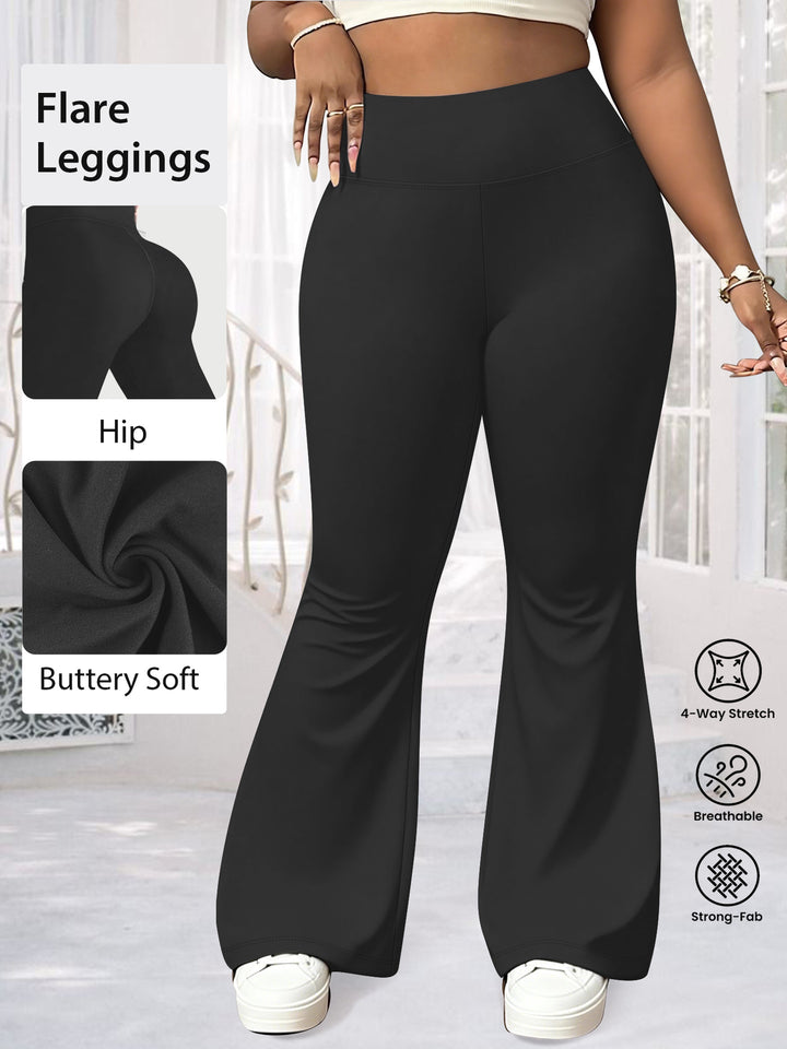 Women's Flare Leggings with High Waist, Butter Soft Stretch and Shaping Hip Seam Mune Fashion