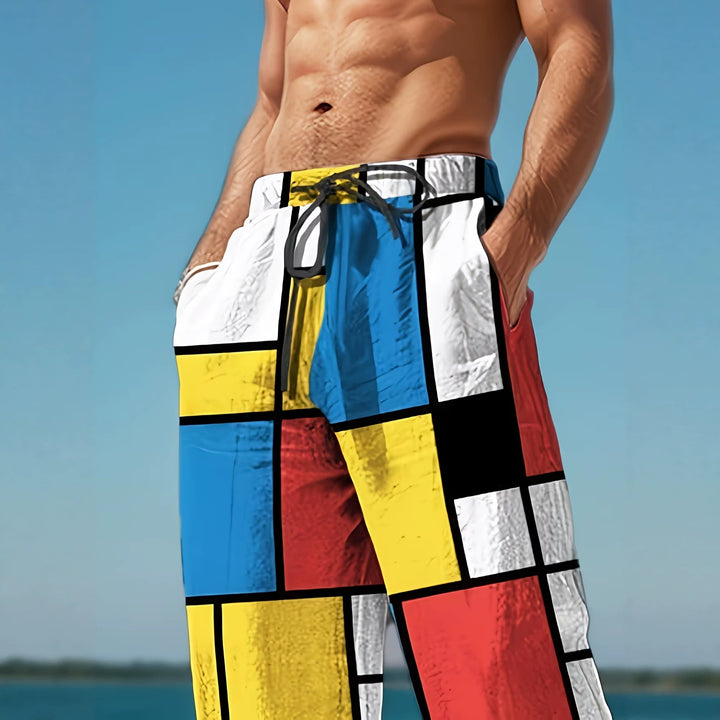 Men's Colorful Beach Pants with Graphic Pattern Mix Mune Fashion