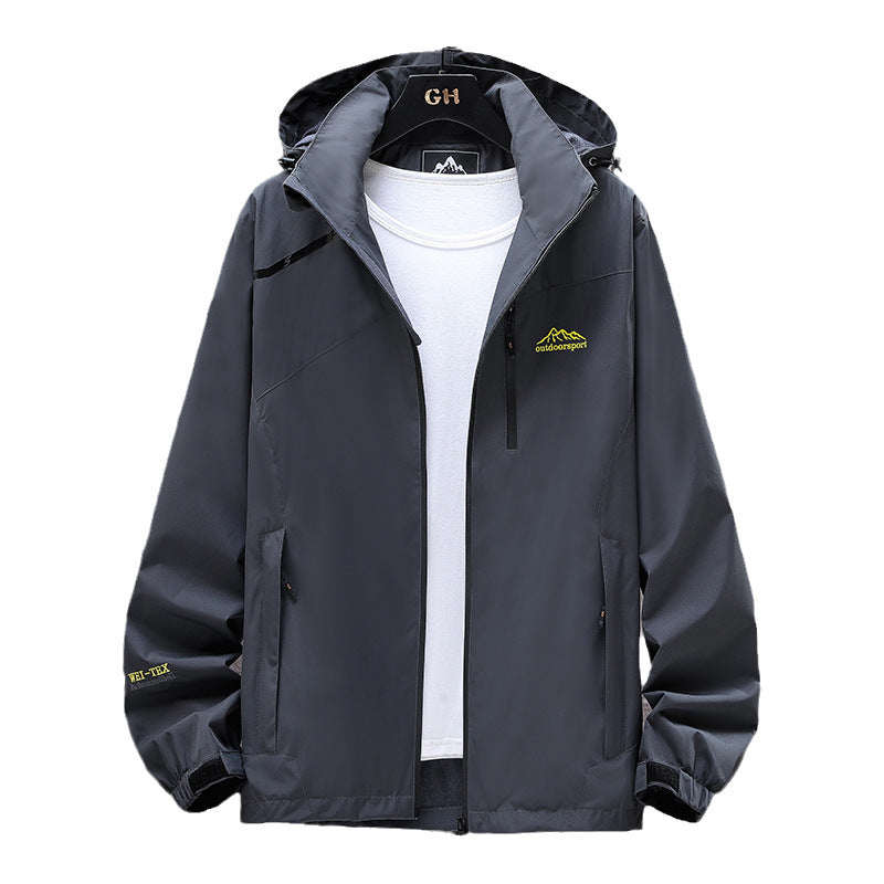 Women Lightweight Water-Repellent Outdoor Jacket with Hood, Chest Zip and Adjustable Cuffs Mune Fashion