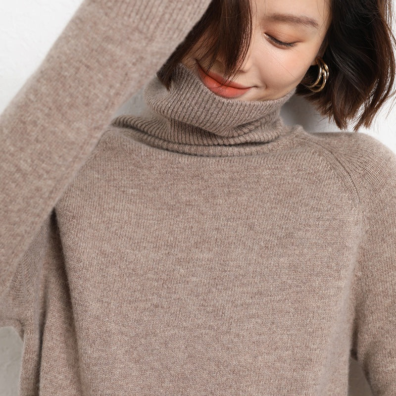 Ladies Slim Turtleneck Sweater made of fine knit with raglan sleeves Mune Fashion
