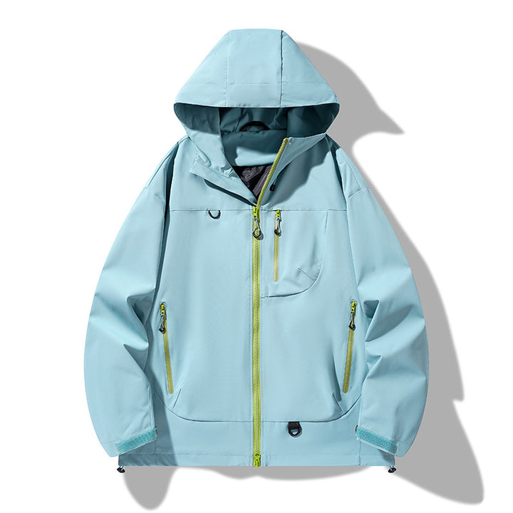 Men's nano waterproof softshell hooded jacket with welded seams, concealed chest pocket, and adjustable hem Mune Fashion