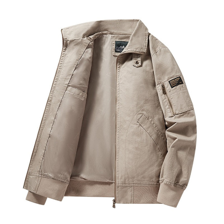 Men's bomber jacket in pilot style with quilted inner lining and sleeve zipper pocket Mune Fashion