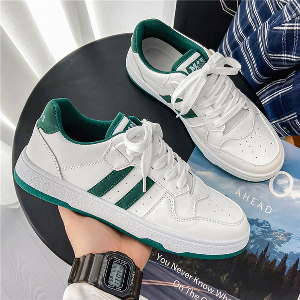 Unisex Classic Low-Top Casual Sneakers made of smooth synthetic leather with padded insole and sturdy cup sole profile Mune Fashion
