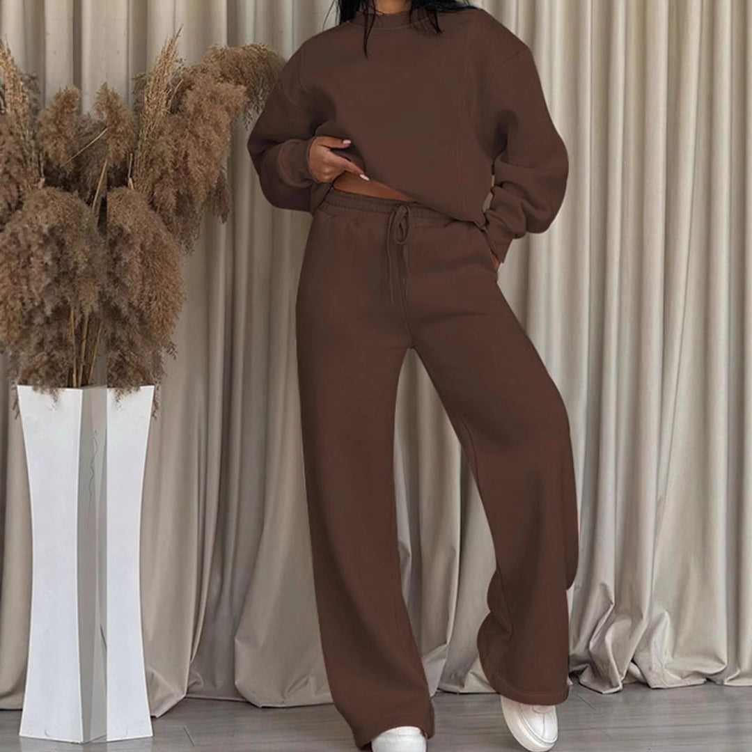 Women's casual oversized sweatshirt and wide jogging pants set Mune Fashion