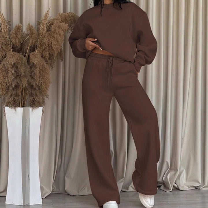 Women's casual oversized sweatshirt and wide jogging pants set Mune Fashion