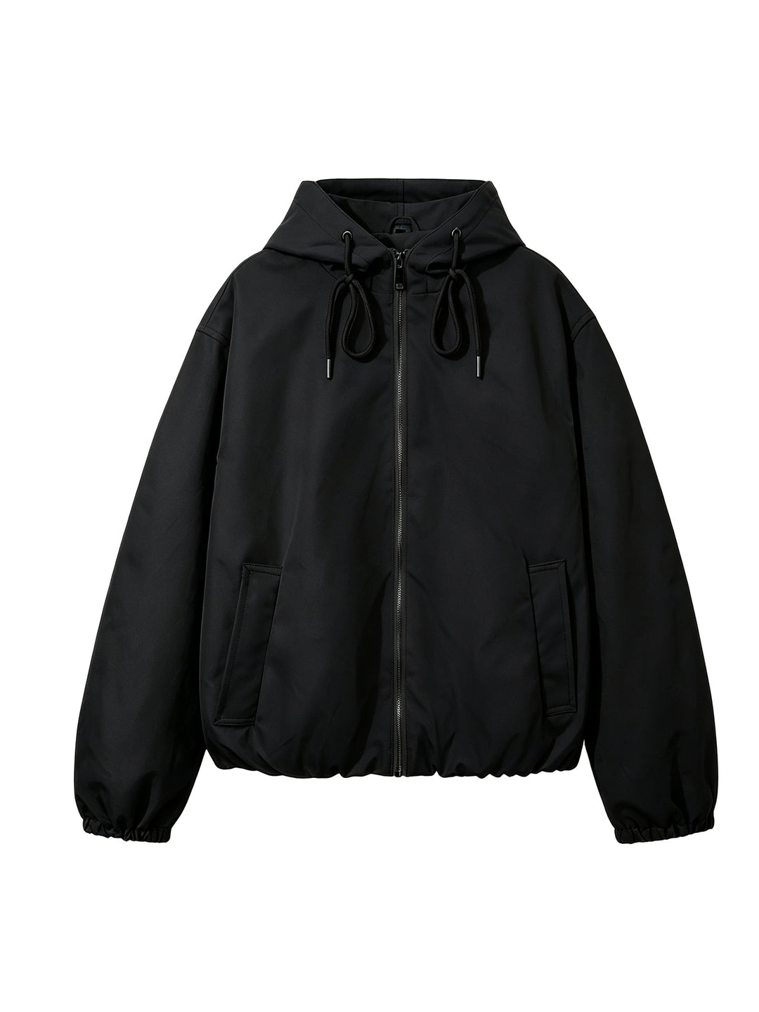 Women's hooded bomber jacket with gathered hem and side pockets Mune Fashion