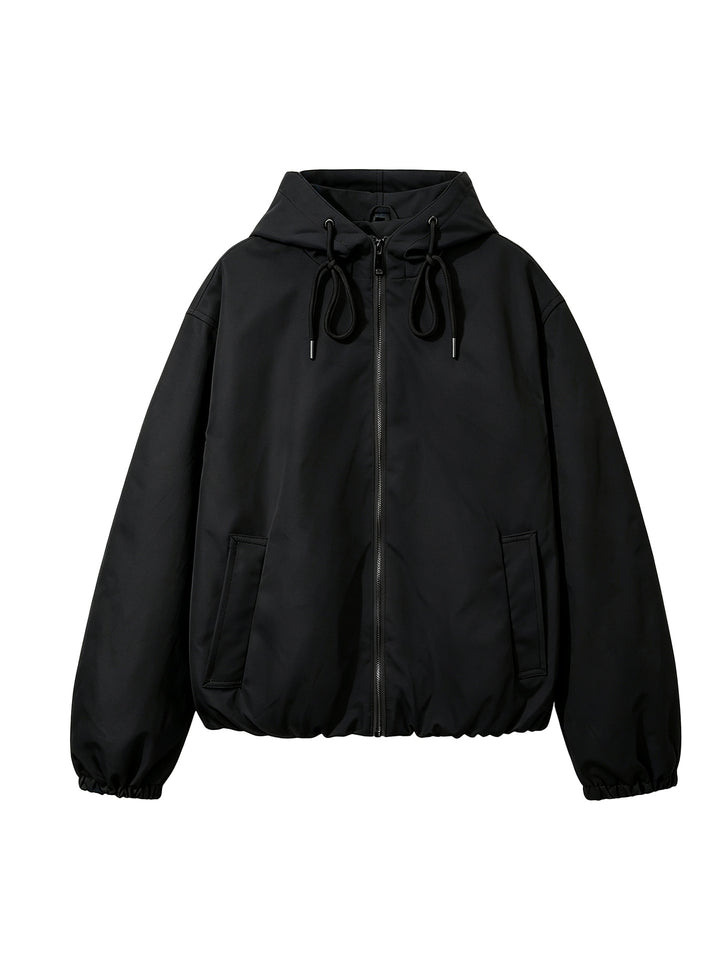 Women's hooded bomber jacket with gathered hem and side pockets Mune Fashion