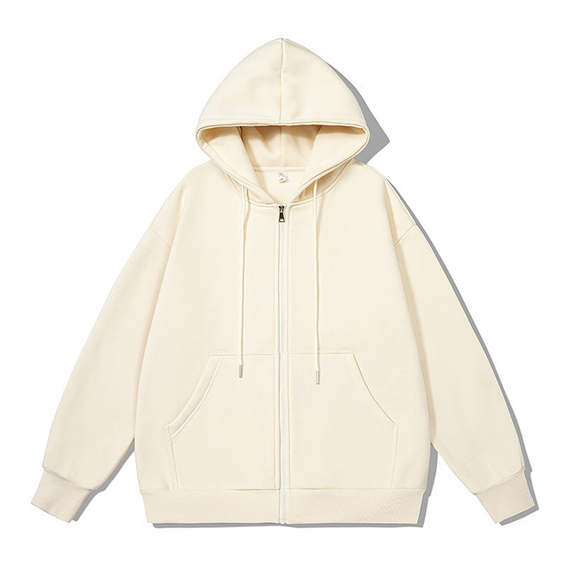 Unisex oversized hoodie jacket with a wide shoulder cut, full-length zipper, and French-Terry Mune Fashion