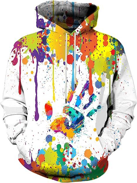 Women's Colorful Hoodie with Creative Splash Designs Mune Fashion
