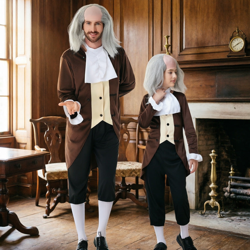 Men's historical costume with elegant tailcoat and baggy trousers Mune Fashion