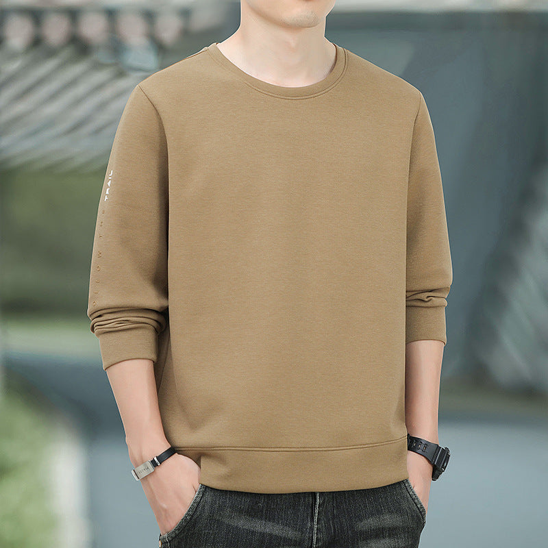 Men's Crew Neck Sweatshirt with Brushed Interior and Slim Hem Mune Fashion