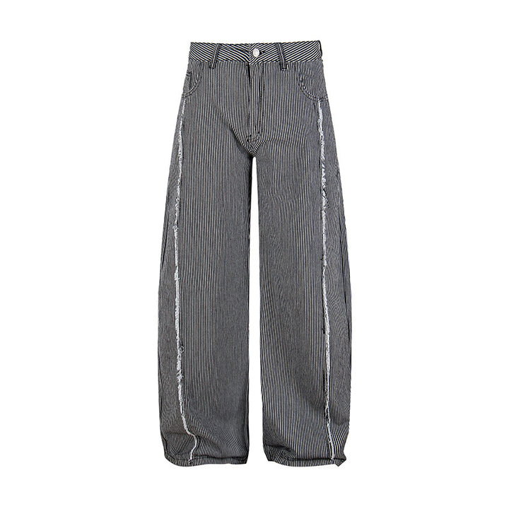 Women Wide Culotte Pants with High Waist, Pinstripe and Used Side Seam Mune Fashion