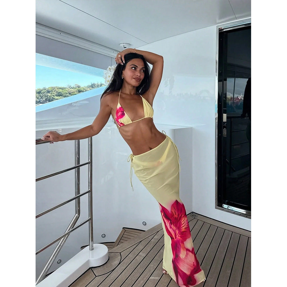 Women Bikini Set with Elegant Wrap Skirt Mune Fashion