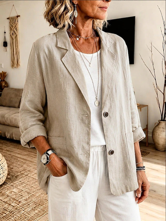 Ladies Lightweight and Elegant Linen Jacket Mune Fashion