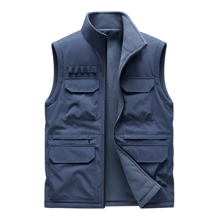 Men's Multifunctional Work Vest with Multiple Flap Pockets and Zipper Mune Fashion