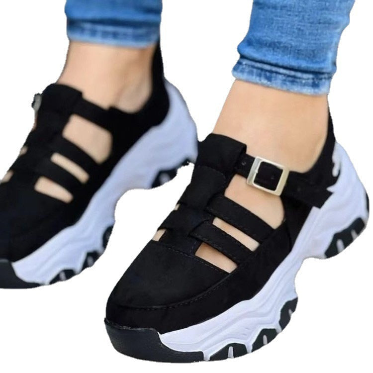 Women's Platform Sneaker with Strap Closure and Padded Comfort Sole Mune Fashion