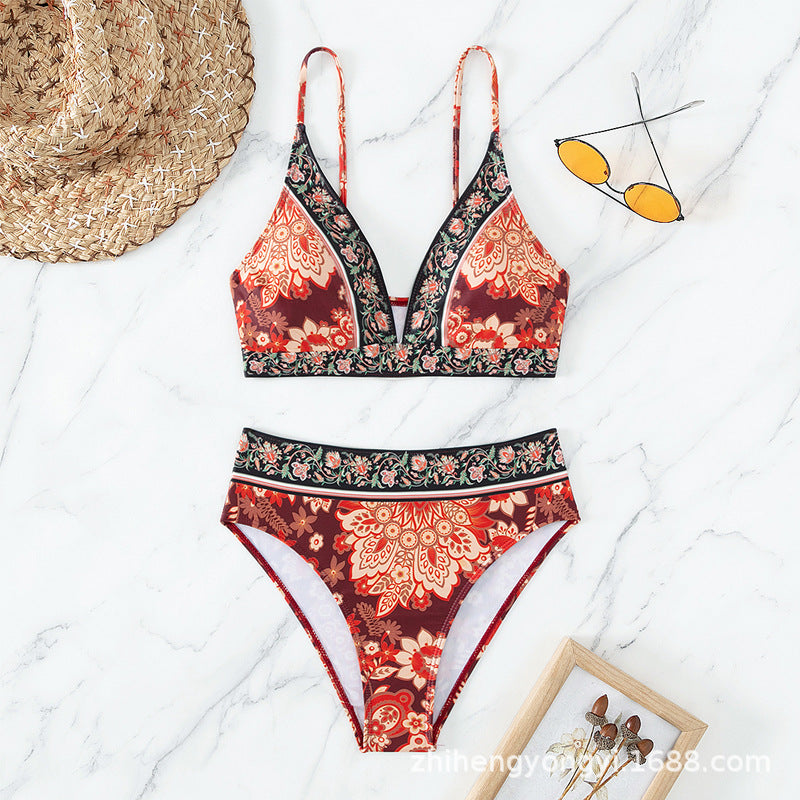 Ladies Triangle Bikini with floral design and stylish details Mune Fashion