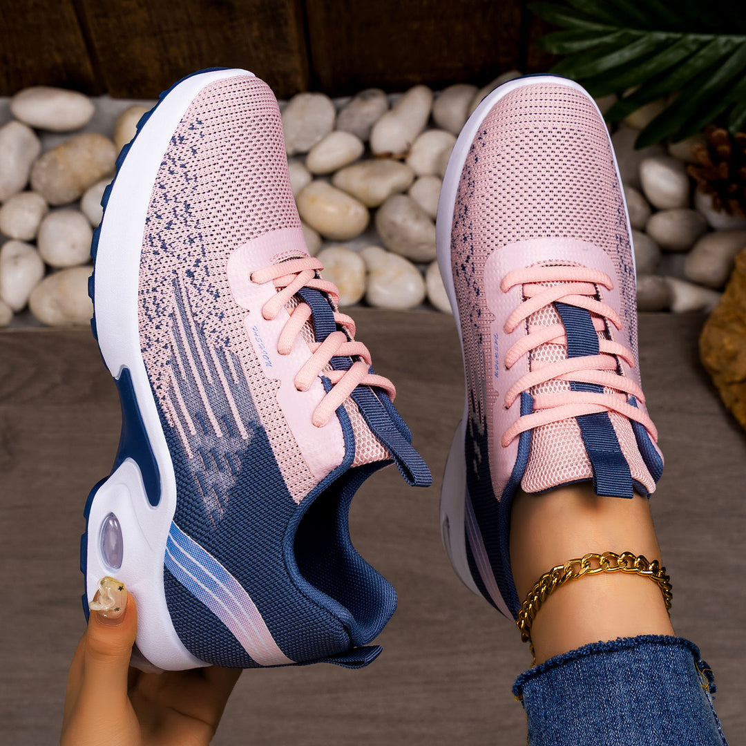 Men's lightweight knit performance sneakers with visible air chamber cushioning and flexible outsole Mune Fashion