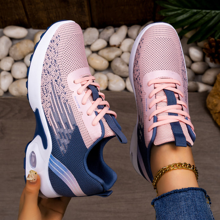 Men's lightweight knit performance sneakers with visible air chamber cushioning and flexible outsole Mune Fashion